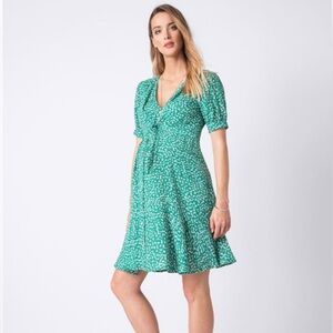 EUC Seraphine Green Printed Maternity Dress - size US 10